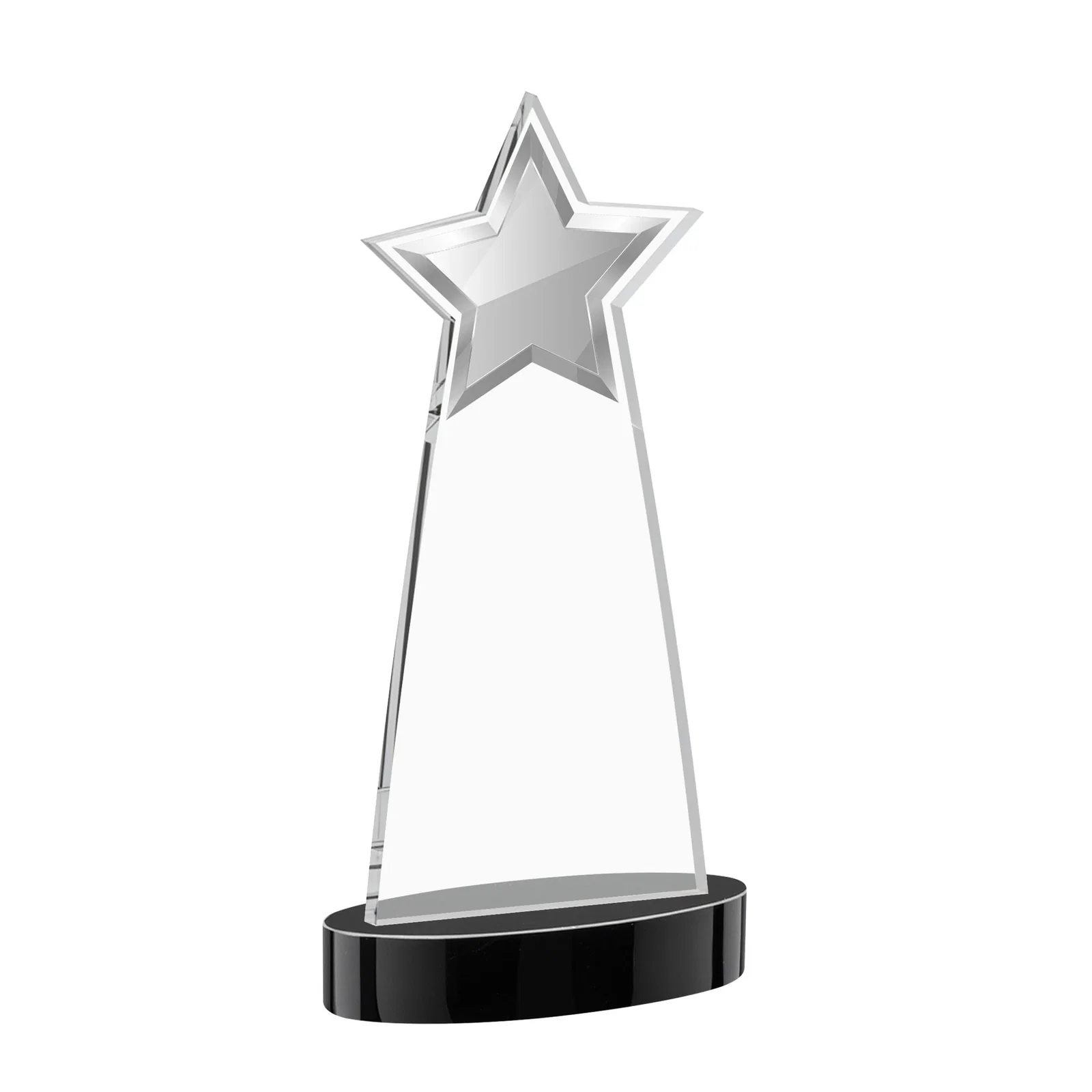 Custom Starfire Crystal Star Cutout Award in Eight Colors, with your logo for retirement presentations