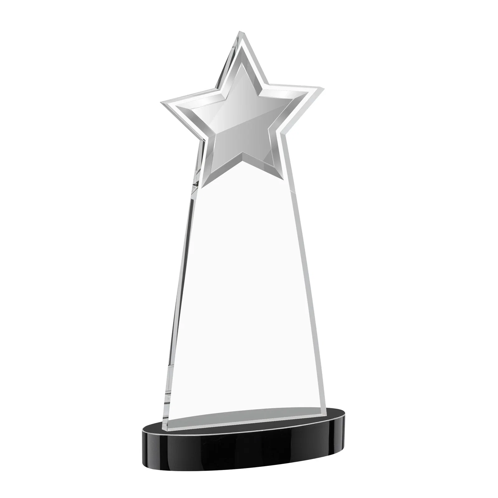 Custom Starfire Crystal Star Cutout Award in Eight Colors, with your logo for team milestone celebrations