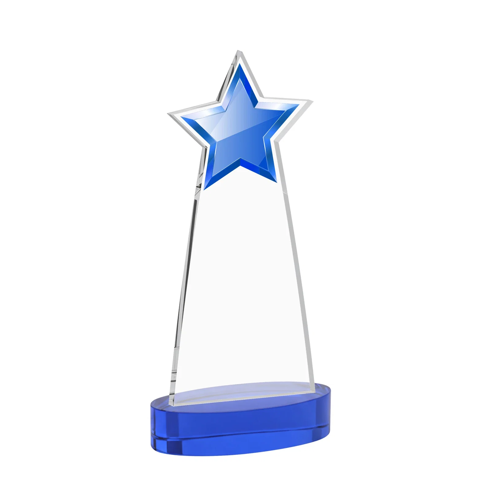 Custom Starfire Crystal Star Cutout Award in Eight Colors, with your logo for donor appreciation