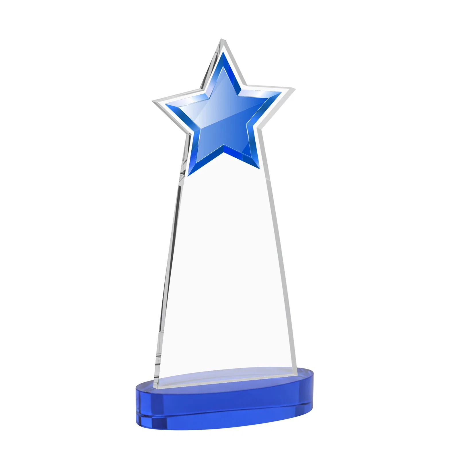 Custom Starfire Crystal Star Cutout Award in Eight Colors, with your logo for graduation ceremonies