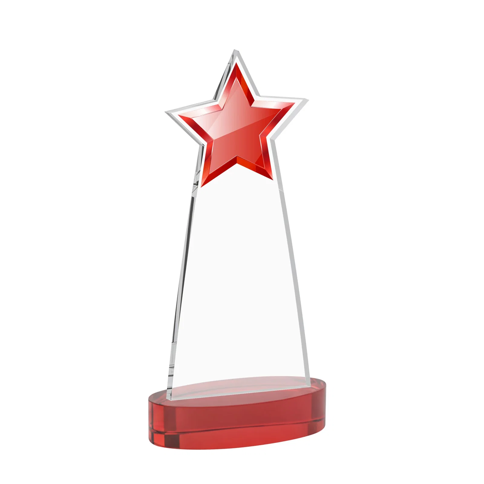 Custom Starfire Crystal Star Cutout Award in Eight Colors, with your logo for volunteer appreciation