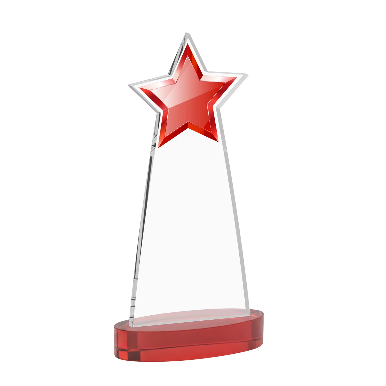 Custom Starfire Crystal Star Cutout Award in Eight Colors, with your logo for dealer and partner awards
