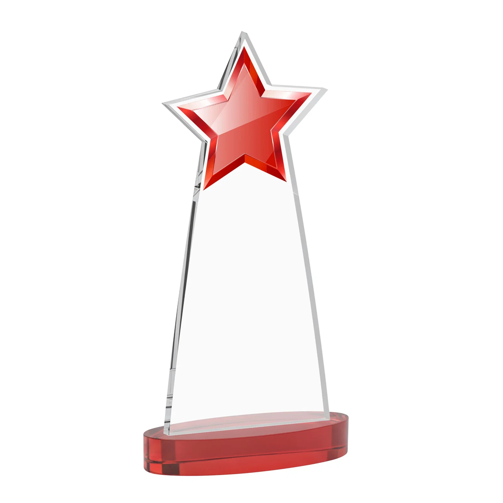 Custom Starfire Crystal Star Cutout Award in Eight Colors, with your logo for company anniversary events