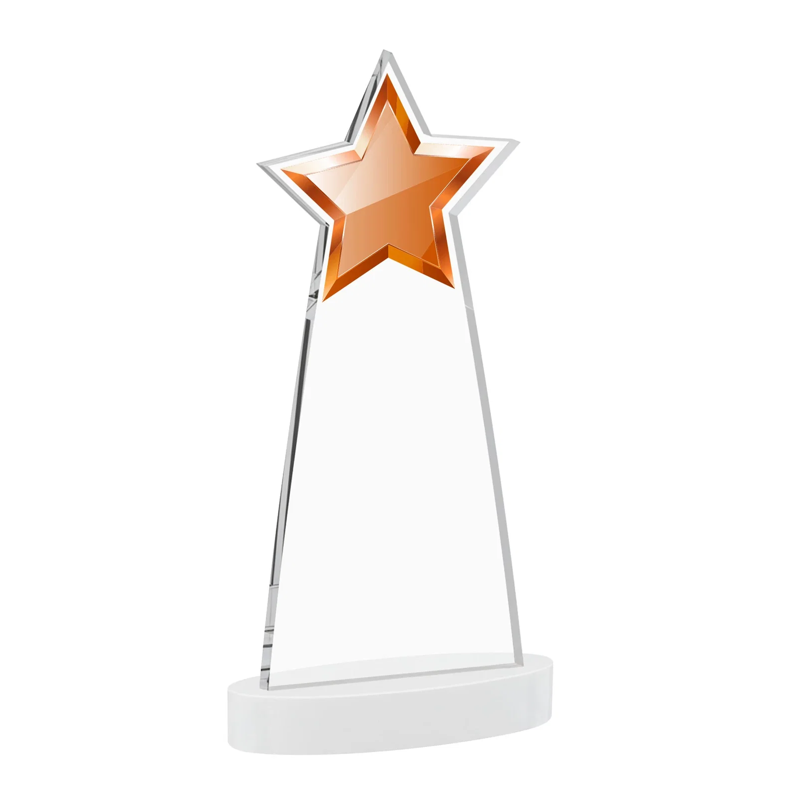 Personalized Starfire Crystal Star Cutout Award in Eight Colors, with your logo for team milestone celebrations