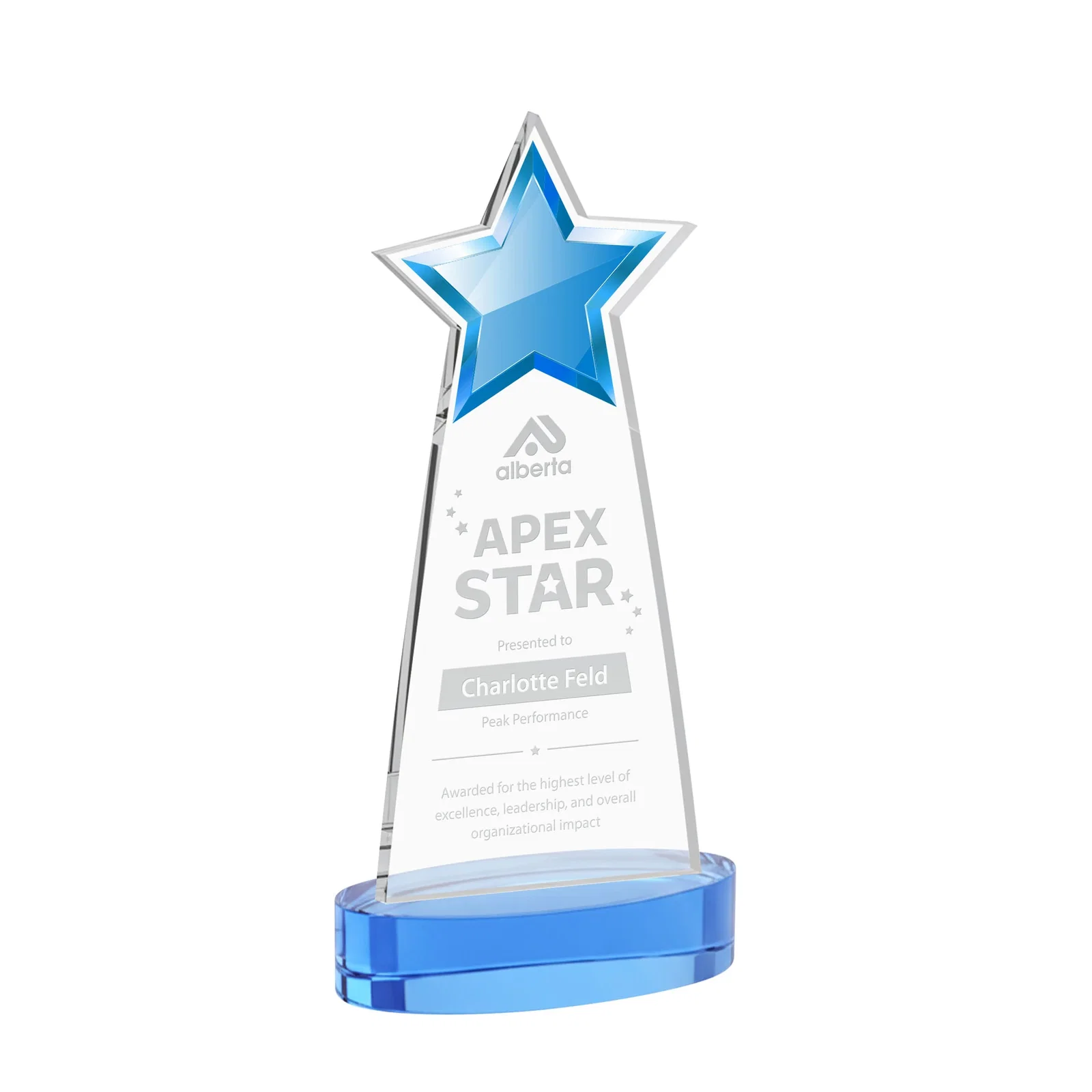 Promotional Starfire Crystal Star Cutout Award in Eight Colors for graduation ceremonies