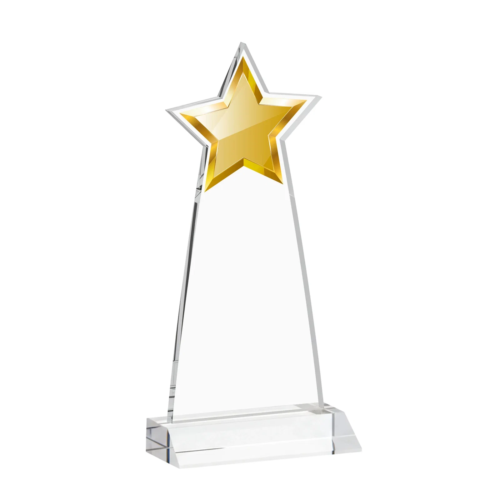 Custom engraved Starfire Crystal Star Cutout Award With Second-Position Etch for team milestone celebrations