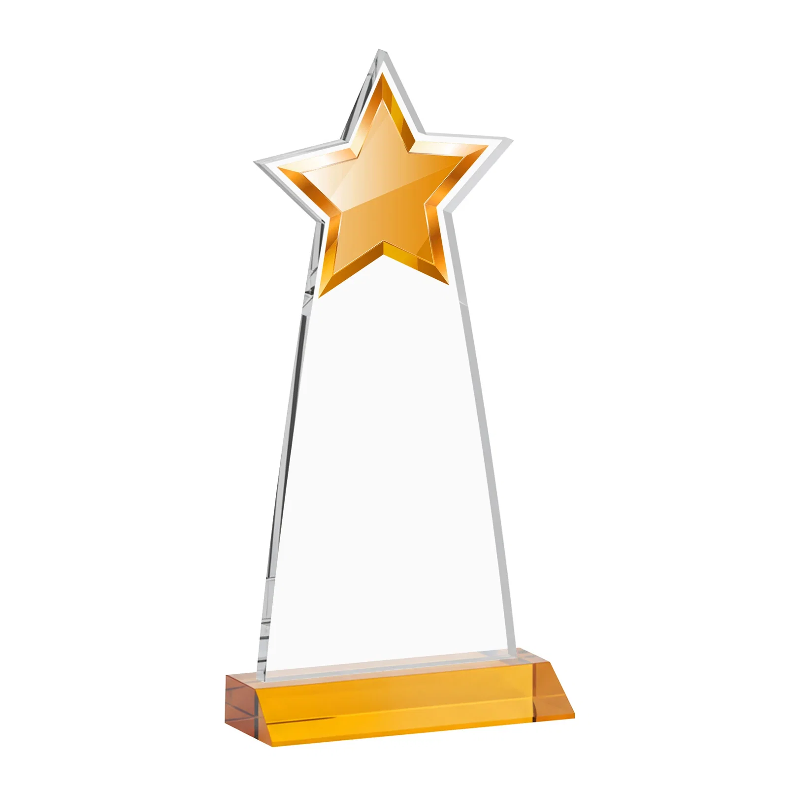 Custom engraved Starfire Crystal Star Cutout Award With Second-Position Etch for volunteer appreciation