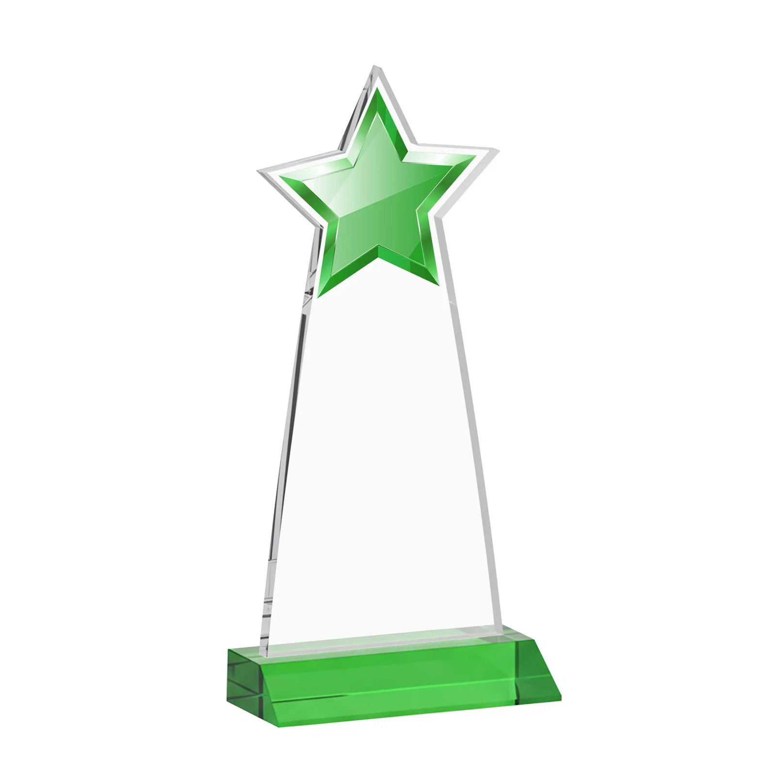 Custom engraved Starfire Crystal Star Cutout Award With Second-Position Etch for company anniversary events