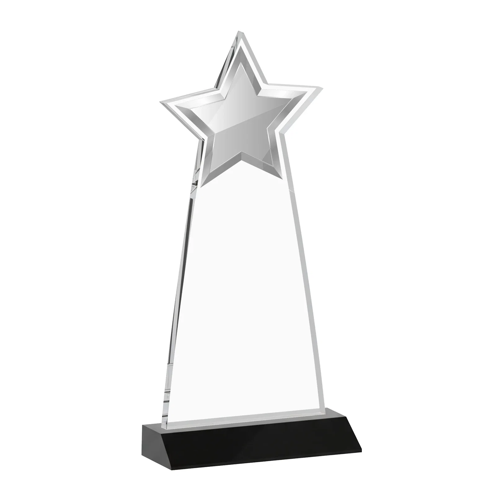 Custom Starfire Crystal Star Cutout Award With Second-Position Etch, with your logo for sales achievement awards