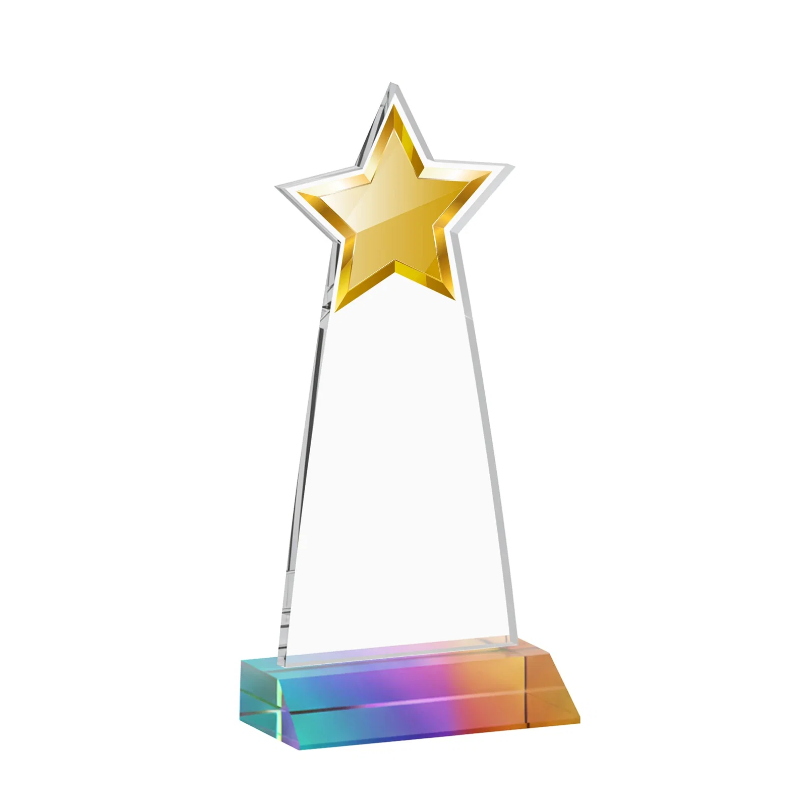Custom Starfire Crystal Star Cutout Award With Second-Position Etch, with your logo for graduation ceremonies