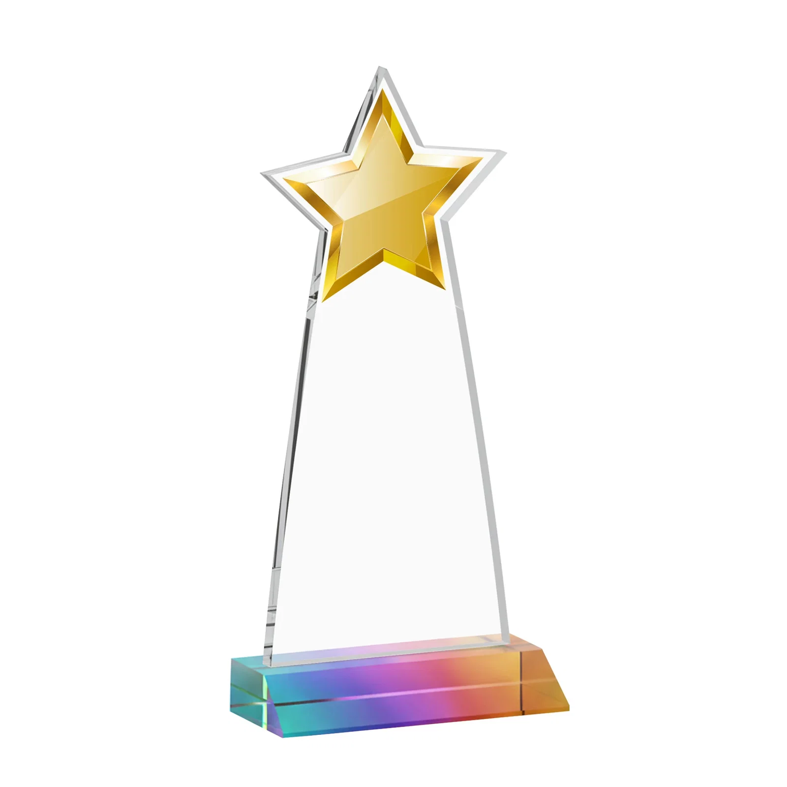 Custom Starfire Crystal Star Cutout Award With Second-Position Etch, with your logo for safety achievement programs