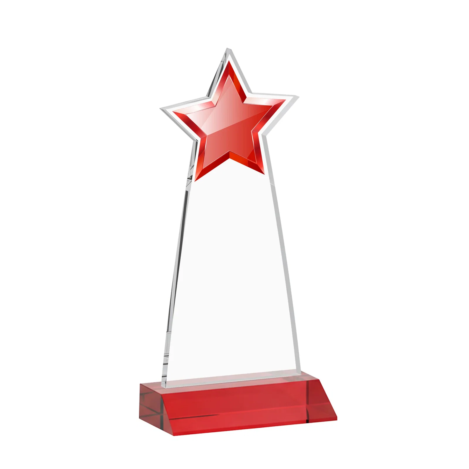 Custom Starfire Crystal Star Cutout Award With Second-Position Etch, with your logo for dealer and partner awards