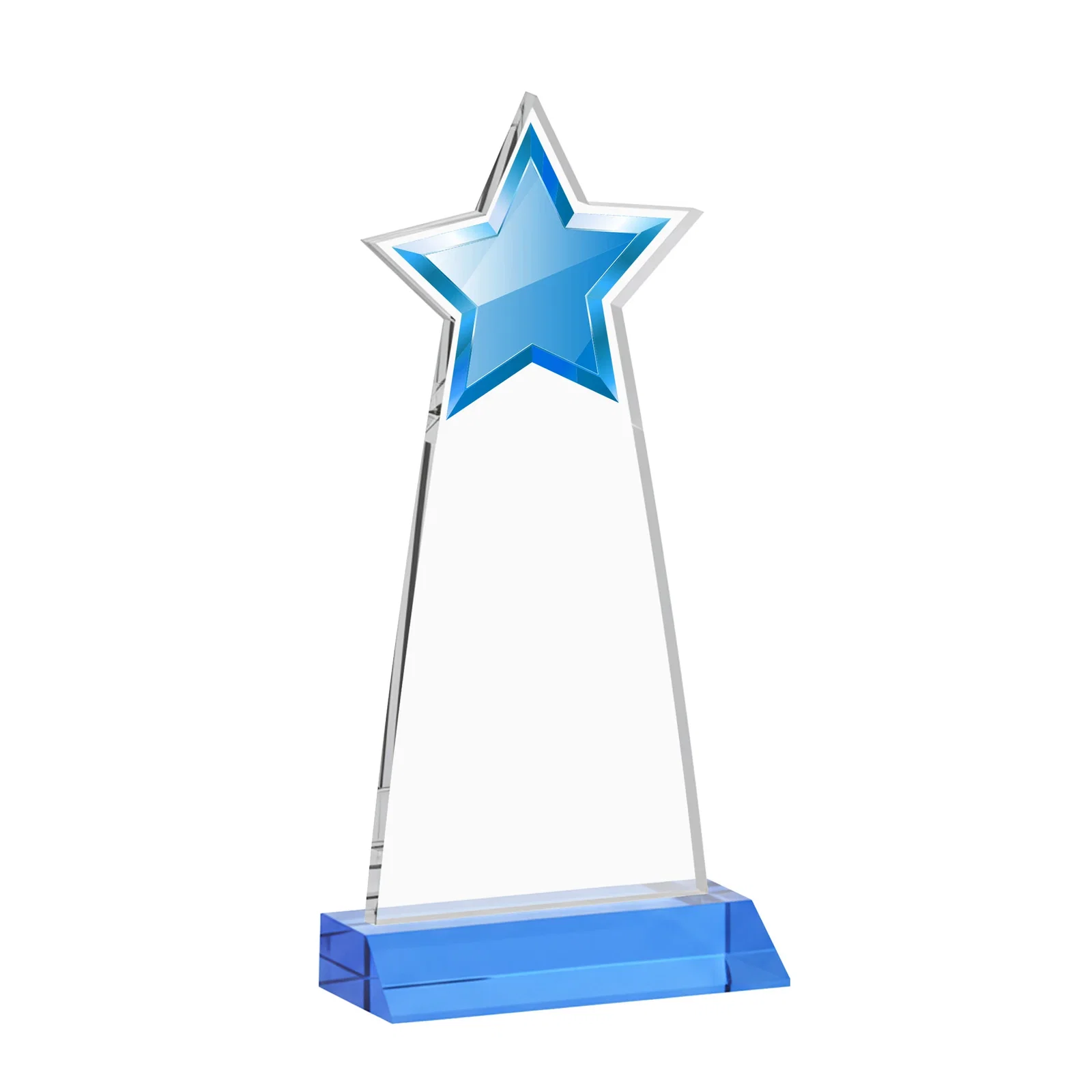 Personalized Starfire Crystal Star Cutout Award With Second-Position Etch, with your logo for service anniversary gifts