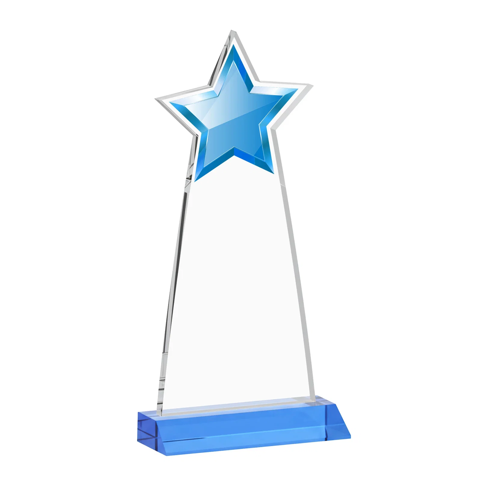 Personalized Starfire Crystal Star Cutout Award With Second-Position Etch, with your logo for sales achievement awards