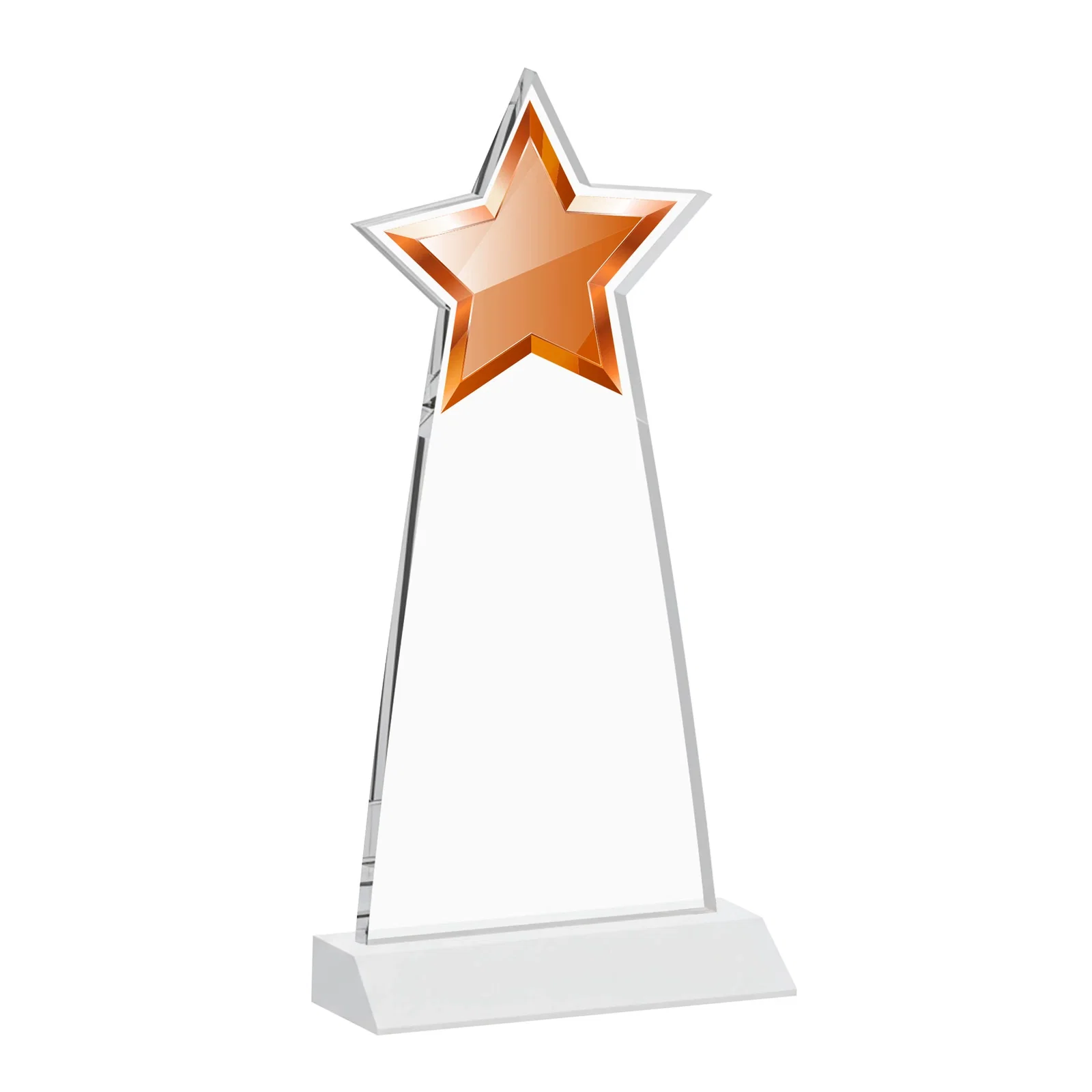 Personalized Starfire Crystal Star Cutout Award With Second-Position Etch, with your logo for donor appreciation