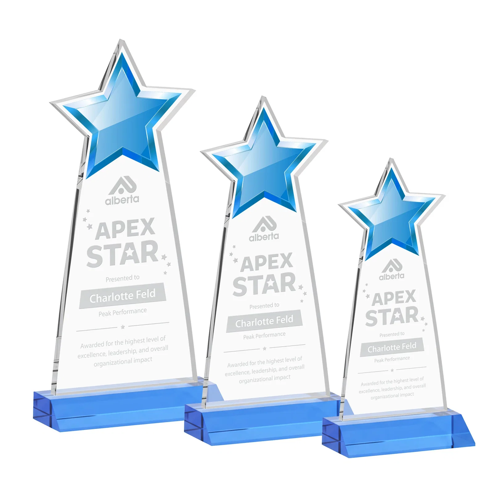 Promotional Starfire Crystal Star Cutout Award With Second-Position Etch for donor appreciation