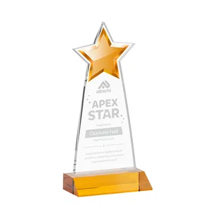 Starfire Crystal Star Cutout Award With Second-Position Etch