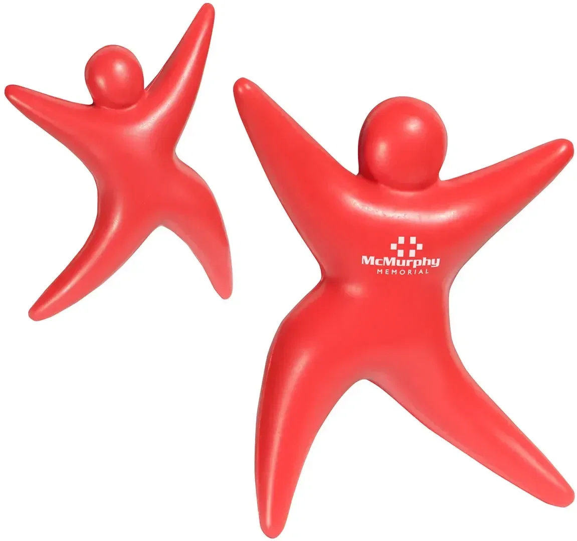 Starman branded stress reliever, close-up of star figure imprint area for custom logo