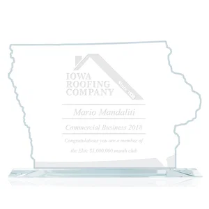 Jade Glass Iowa State Map Award