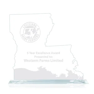 Jade Glass Louisiana State Map Award