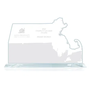 Jade Glass Massachusetts State Map Award