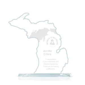 Jade Glass Michigan State Map Award