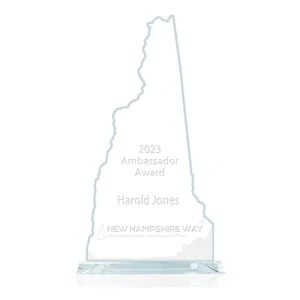 Jade Glass New Hampshire State Map Award