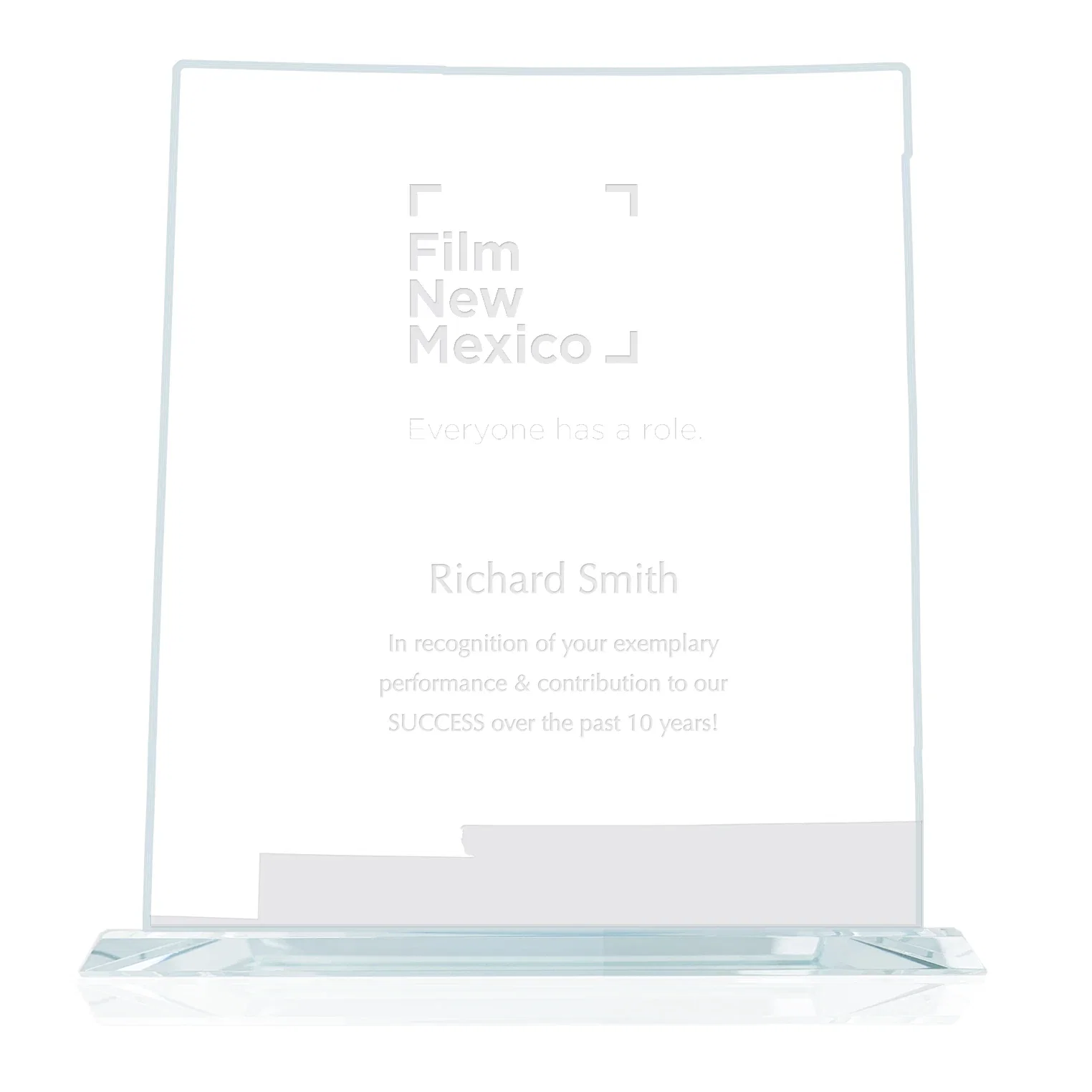 Custom Jade Glass New Mexico State Map Award for employee recognition