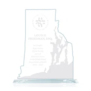Jade Glass Rhode Island State Map Award