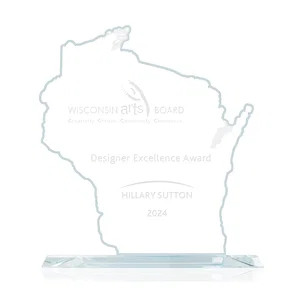 Jade Glass Wisconsin State Map Award