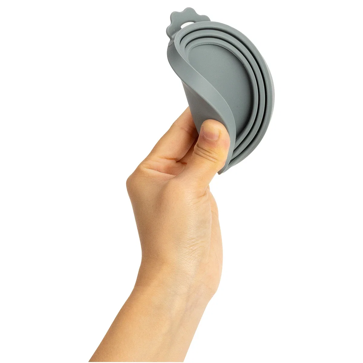 Close-up of the custom Stay Fresh Silicone Can Lid's logo imprint area