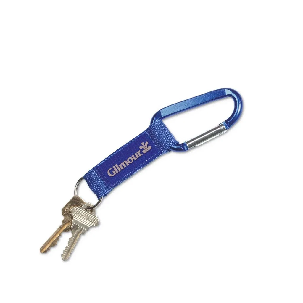 Customized Steel Carabiner Key Tag — Blue — view 2