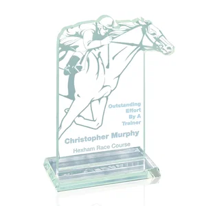 Jade Glass Racehorse And Jockey Award In Full Stride