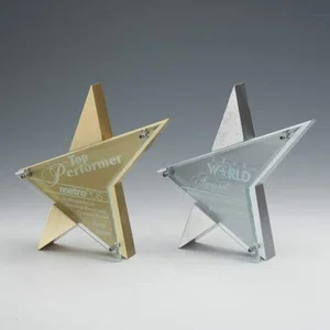 Beveled Acrylic Arrow Award on Stonecast Base with Standoffs