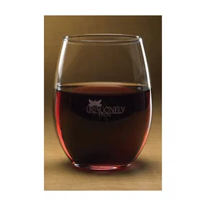 Stemless Red Wine Glass, 4" x 5" x 4" Glass, Full-Color Imprint
