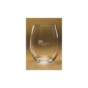 Stemless White Wine Glass, 3.5" x 4.5" x 3.5" Glass, Full-Color Imprint