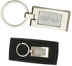 Personalized Silver Rectangle Keyring