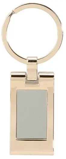 Personalized Silver Rectangle Keyring — view 2