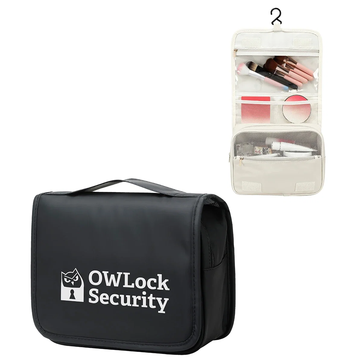 Custom Steward Soft Leatherette Toiletry Bag, front view of the branded toiletry bag