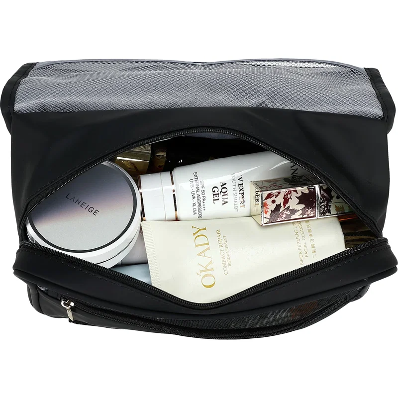 Side profile of the promotional Steward Soft Leatherette Toiletry Bag