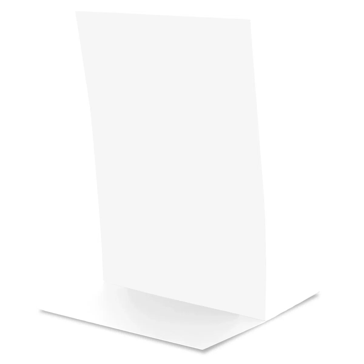 Angled sign shown on a restaurant tabletop