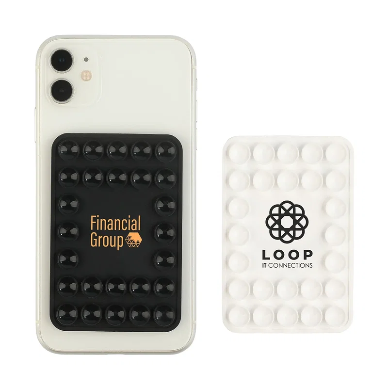 Custom Stick 'N Stream Phone Holder, front view of the branded magnetic mount