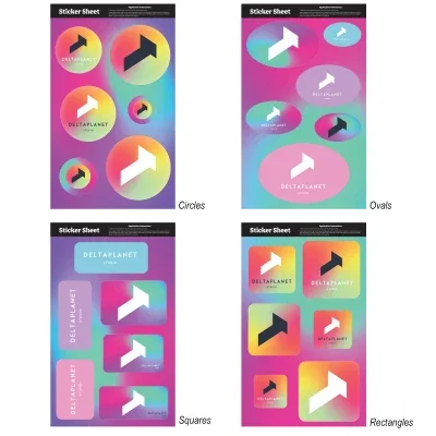 Rounded rectangle decals lined up in neat rows