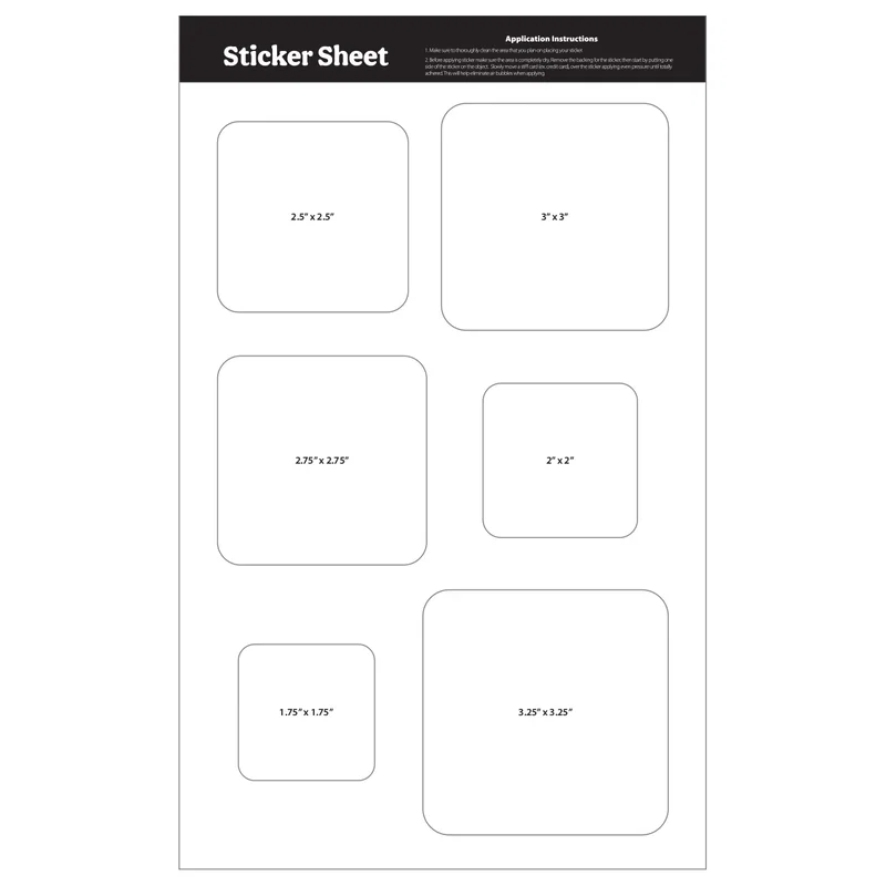 Assorted stock outlines shown together on one page