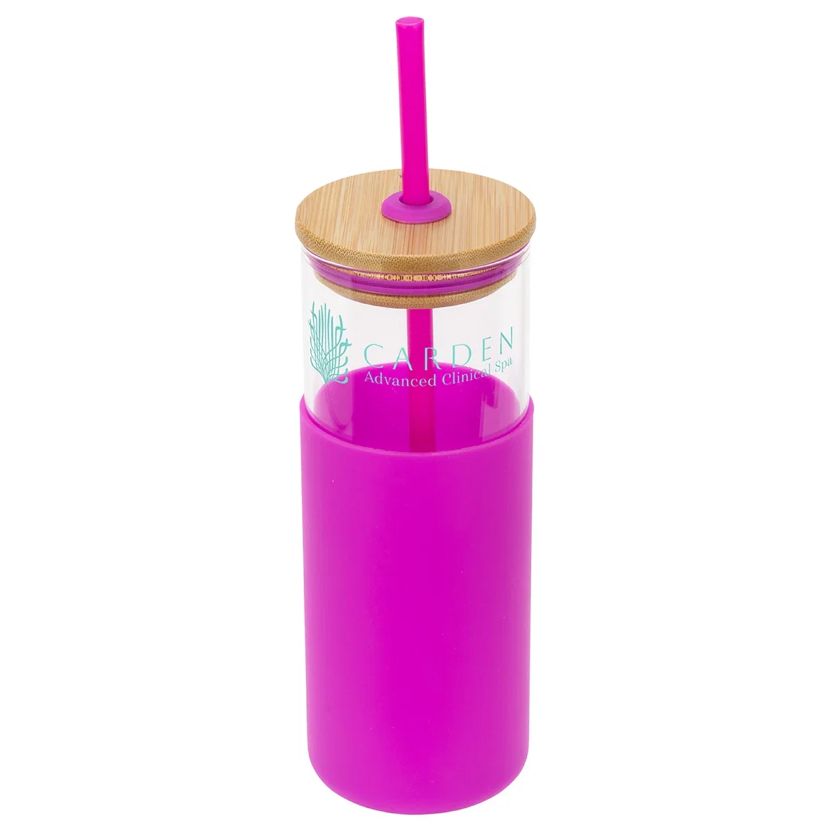 Side profile of the Stirling 18 oz Glass Tumbler with Silicone Sleeve