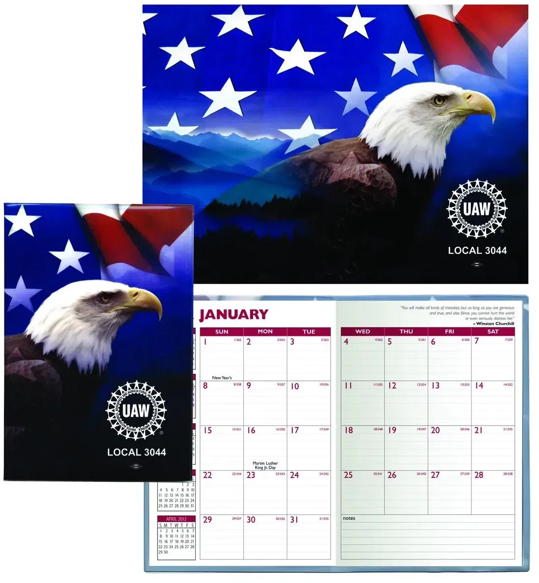 Patriotic Monthly Planner - 7 x 10  (Stock Full Color Vinyl Cover) — view 2