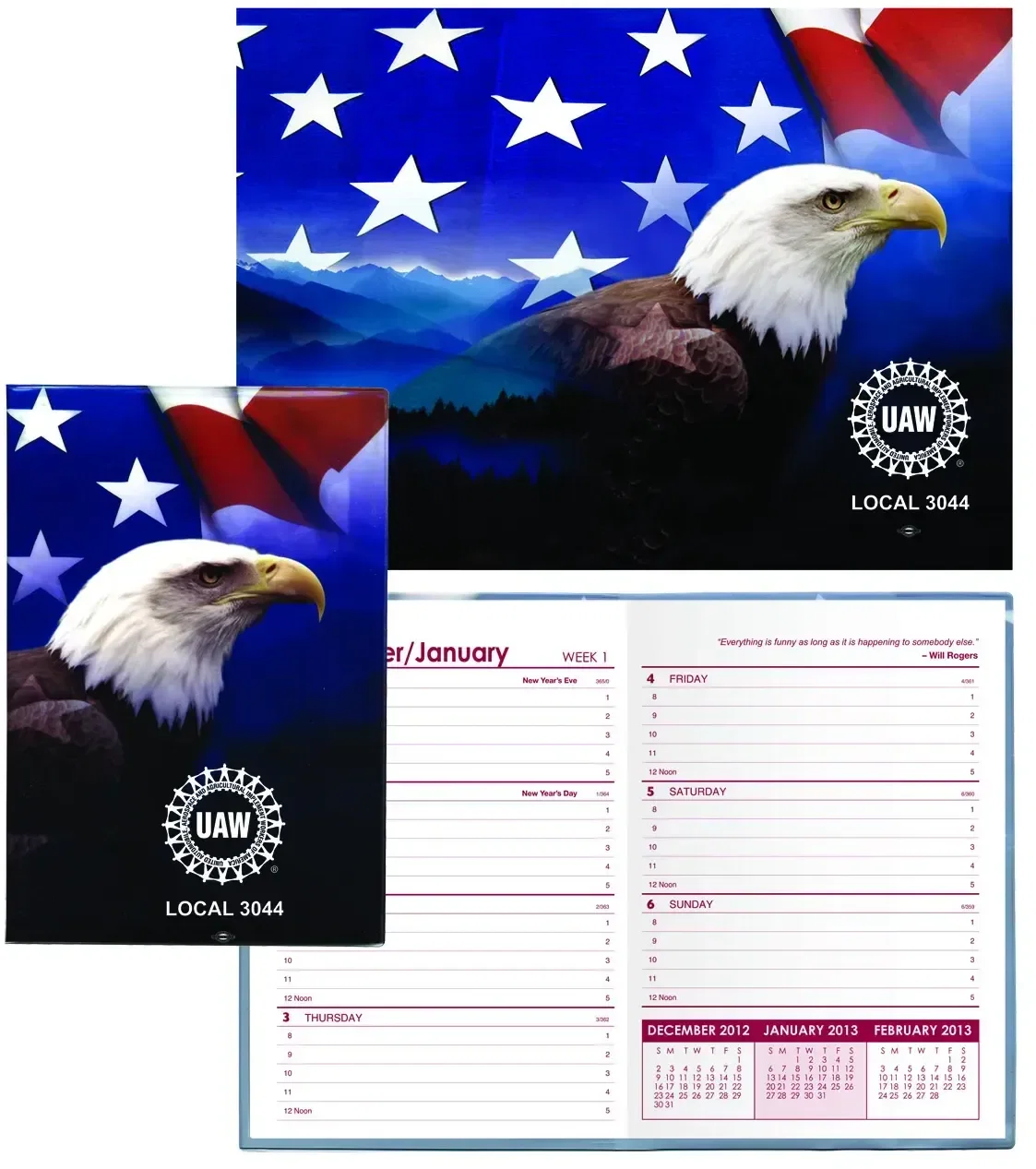 Personalized Patriotic Weekly Planner - 7 x 10, Full Color Vinyl Cover — view 2