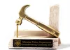 Stonecast Hammer Business Card Holder in Gold, Brown