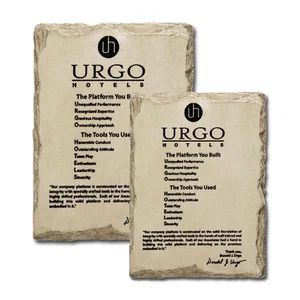 Molded Stone Wall Plaque With Three-Color Sandstone Shading