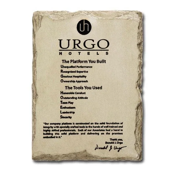 Custom Molded Stone Wall Plaque With Three-Color Sandstone Shading, marble for service anniversary gifts